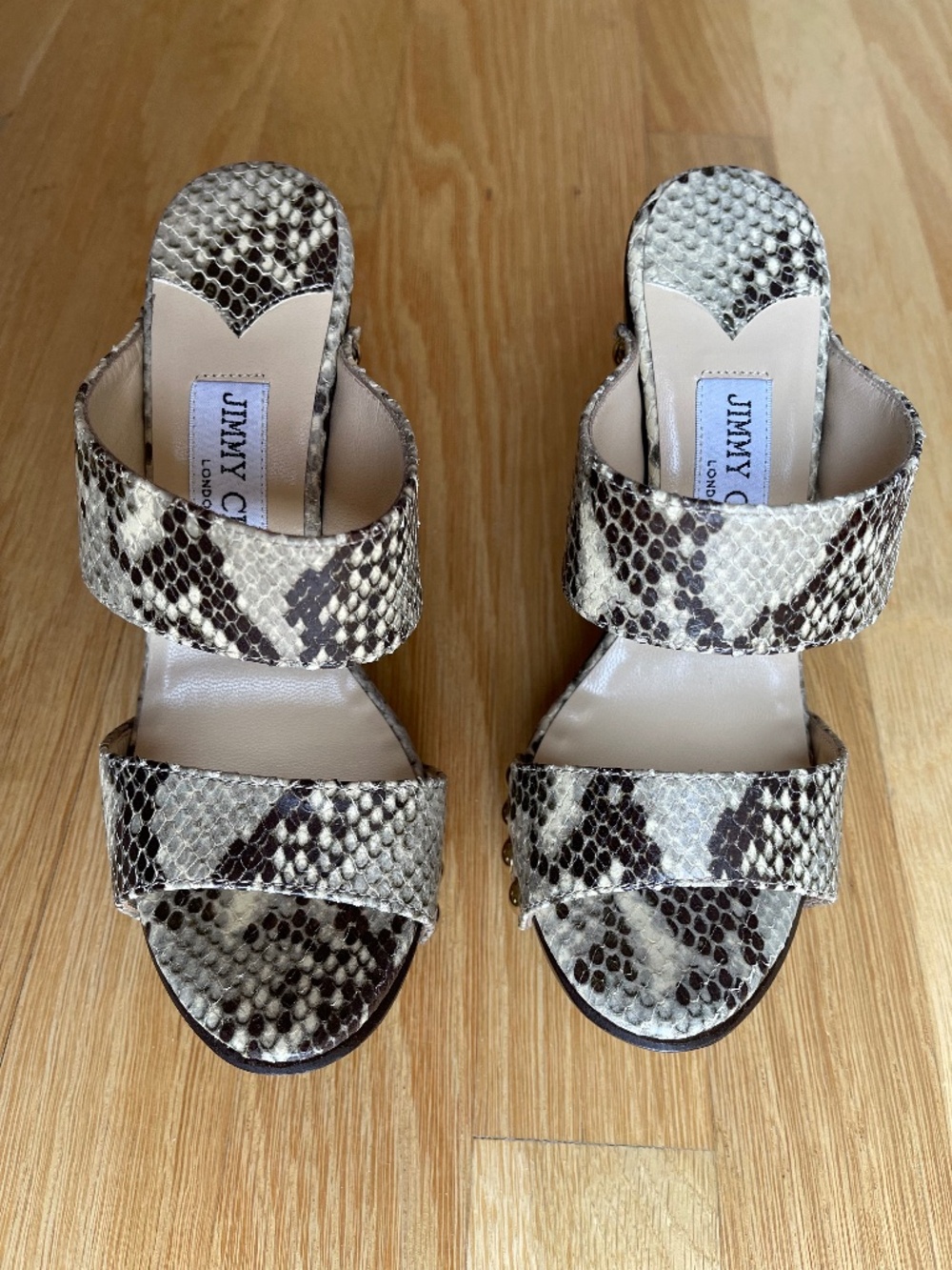Jimmy Choo snake print Ulrika sandals, NEVER WORN, size US 6, EU 36.